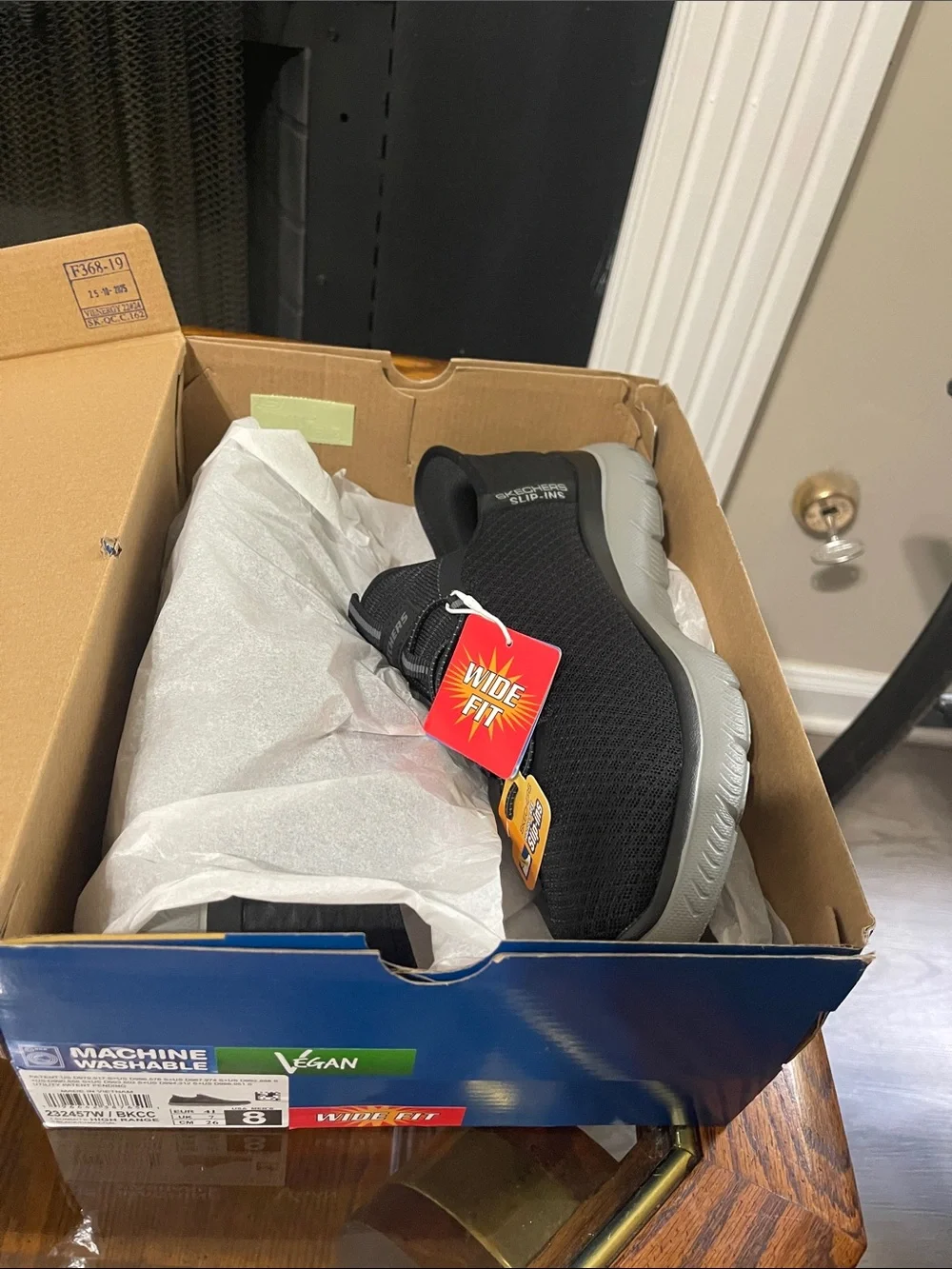 Skechers Men's Black Athletic Slip-On with Gray Sole